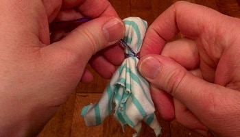 constructing the ghost diy cat toy