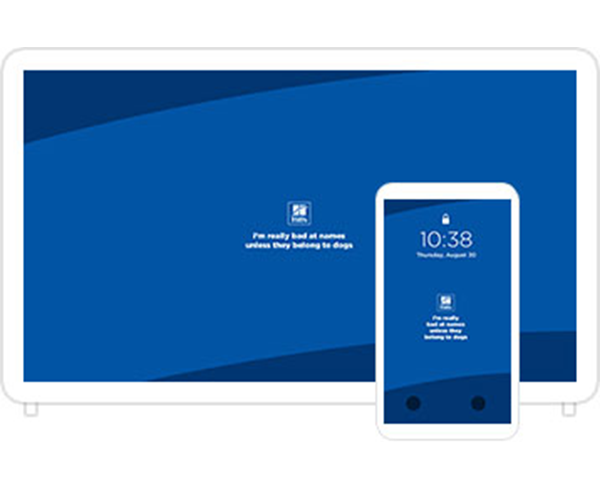 Desktop & mobile example of  "Bad At Names" pet wallpaper for phones