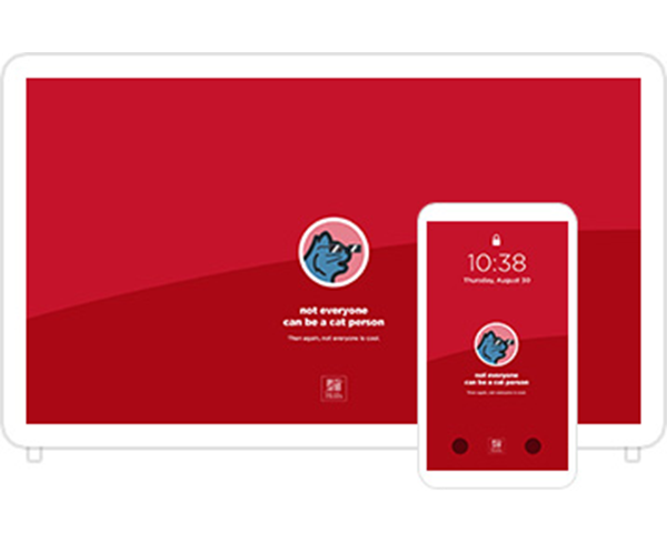 Desktop & mobile example of  "Cool Cat" pet wallpaper for phones